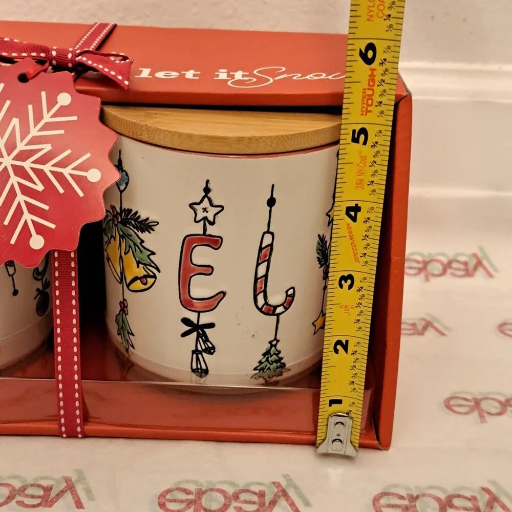 NEW Holiday Collection Mug and Canister with Lid Set Let it Snow
